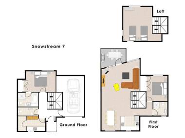 Snow Stream 2 Bedroom and loft with gas fire garage parking and balcony
