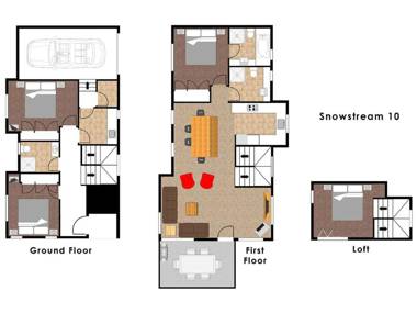 Snow Stream 3 Bedroom and loft with gas fire garage parking and balcony