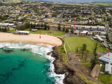 Bathers at the Beach - across from Surf Beach