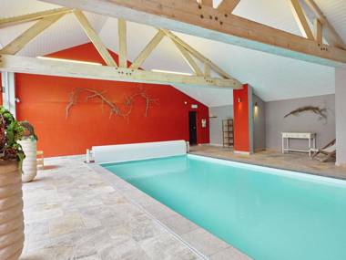 Luxurious beautiful holiday villa for a large group of people with an indoor pool and sauna