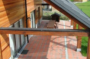 A beautiful wooden villa for 12 people.