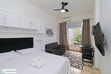 Studio com linda vista para a praia de Copa