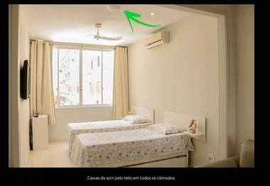 Copacabana Vista Mar Studio Som Estéreo em Todos os Ambientes Amplo internet 120Mb