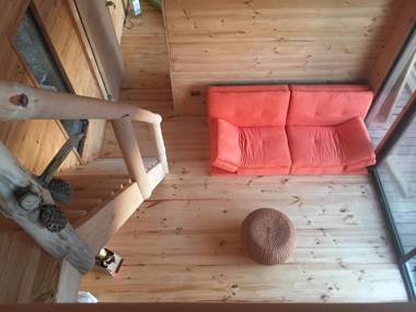 Acuarela minicasa con piscina en Lago Vichuquen