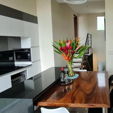 Cozy private Apartment Mirador Escazú -Building on front garden-