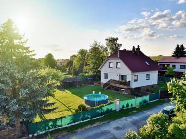Detached villa in South Bohemia with outdoor pool in the fenced garden