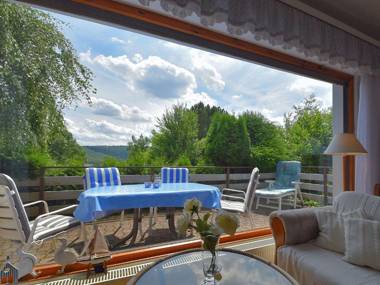 Cozy holiday home in Langscheid with panoramic views of Lake Sorpesee.