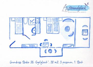 Studio 26 " Segelglück" mit Meerblick