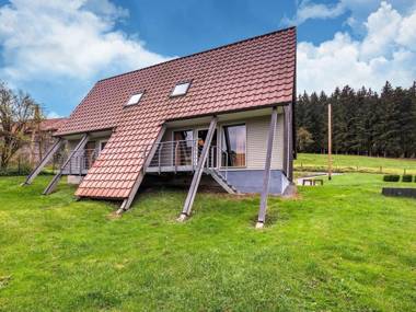 Rustic holiday home in the Hochsauerland with balcony at the edge of the forest