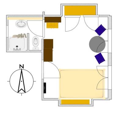 Kleines Einzelzimmer mit Meerblick