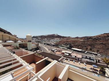 Modern family home above swimming pool