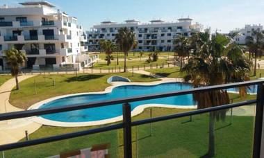 2 bedrooms appartement with shared pool and enclosed garden at Almeria 1 km away from the beach