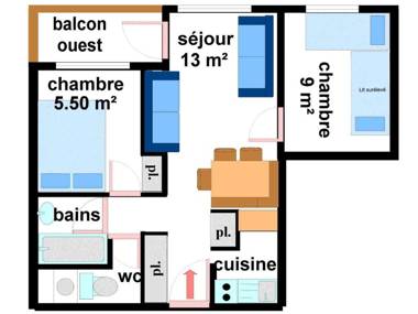 Appartement Lanslebourg-Mont-Cenis 3 pièces 7 personnes - FR-1-508-98