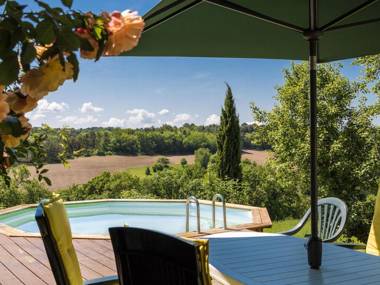 Pleasant farmhouse with private swimming pool large garden playground and beautiful view.