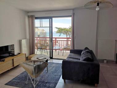 Vue sur mer et sur la plage de Pleneuf Val Andre