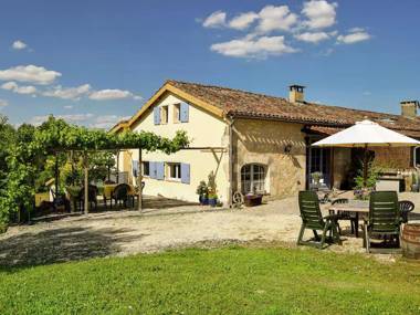 Traditional farmhouse with pool in the middle of the French countryside.