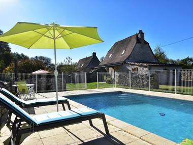 Authentic holiday home with private swimming pool and stunning view in France