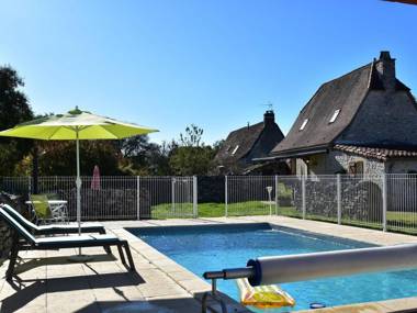 Authentic holiday home with private swimming pool and stunning view in France