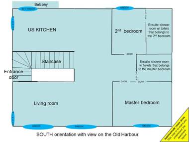 Top floor2 beds w/sea wiew