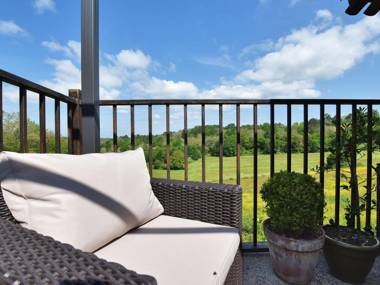 Holiday home in the woods with private swimming pool and lovely terrace.