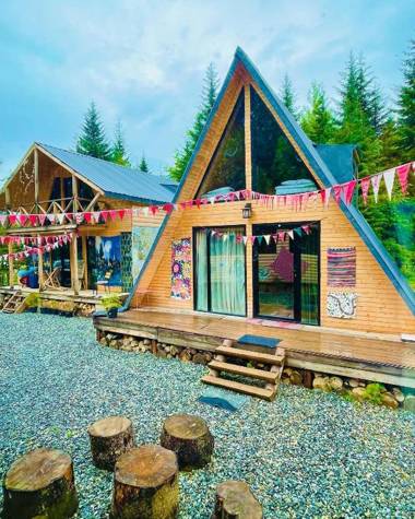 Wooden Huts In Mestia