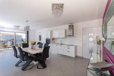 In center near the Marina and beach