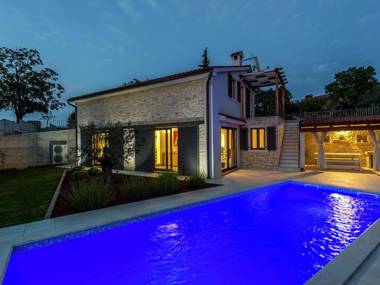 Luxury villa with private pool fenced garden with veranda near Tinjan