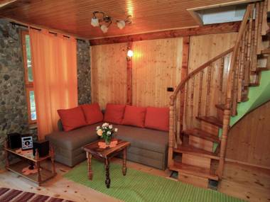 Traditional wooden house by the river 2 rooms with balconies covered terrace