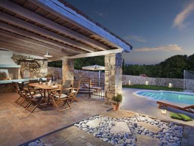 Attractive villa with private swimming pool beach volleyball and fenced garden