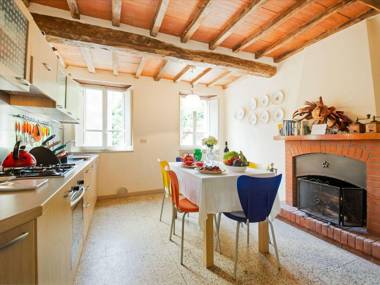 Tuscan house built on the hill of a small mountain village