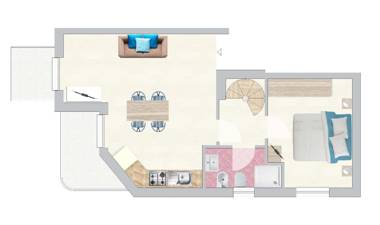 Apartment 30 meters from the sea with 6 beds with full sea view