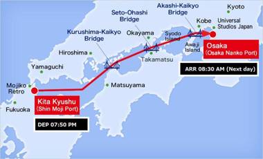 Meimon Taiyo Ferry 2nd sailing from Kitakyushu to Osaka