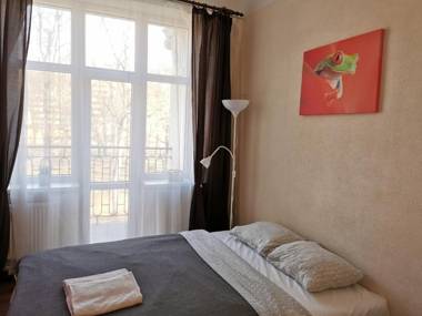 Orange studio with balcony