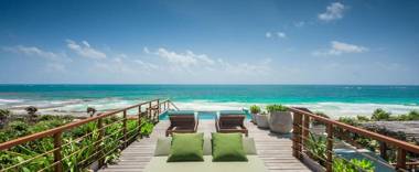 luxury beachfront villa in Sian Kaan
