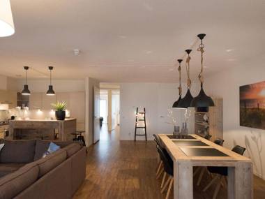 Modern apartment with a view of the Scheveningen harbor