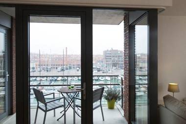 Modern apartment with a view of the Scheveningen harbor