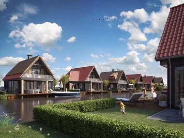Luxious water villa with 3 bathrooms at the Frisian Lakes