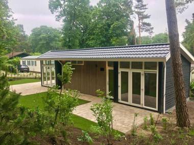 Modern chalet with a dishwasher located in nature