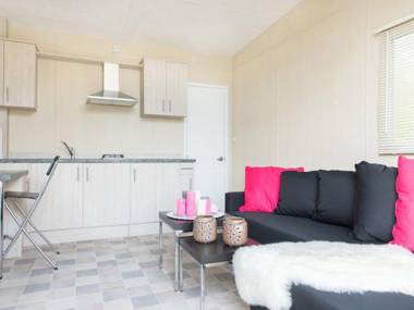 Cozy chalet with a decorative fireplace at nature reserve