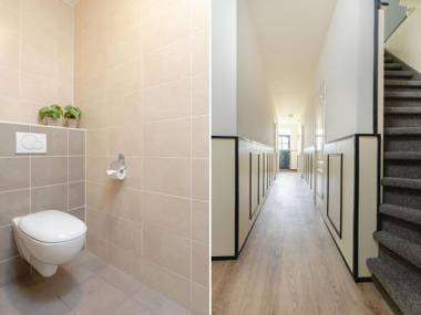 Cozy farmhouse with a decorative fireplace close to nature