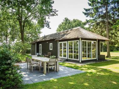 Thatched lodge with AC and a dishwasher in green Twente