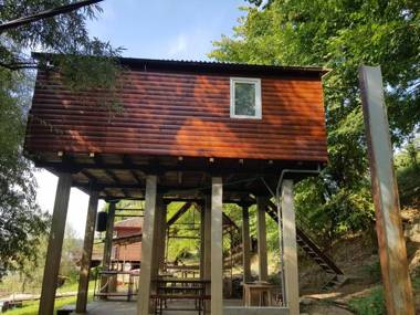 Kuca i splav na reci Savi