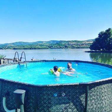 Captain's house on the Danube river with pool