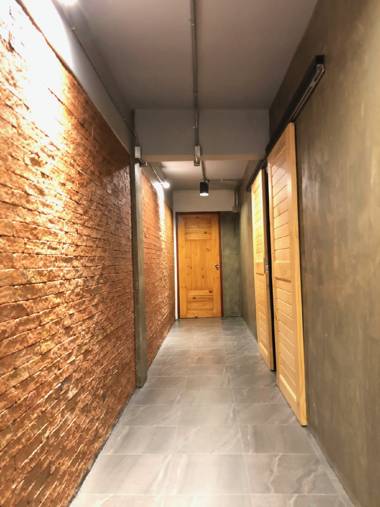 Minimalist cafe and bed