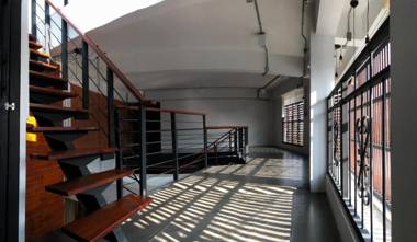 Minimalist cafe and bed