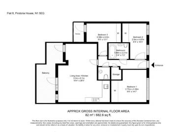 Spacious Three Bedroom Apartment in Hoxton