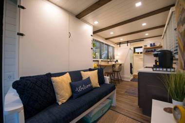 Elegant Container Tiny House Yellow & Blue
