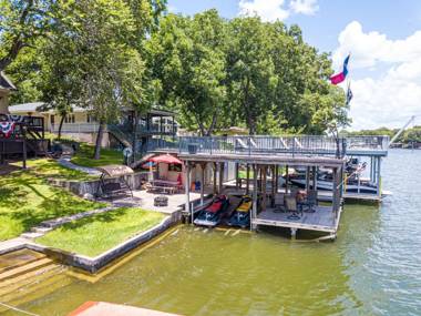 Lake LBJ Waterfront House w/ Private Boat Slip Swimming Area with Steps to the lake