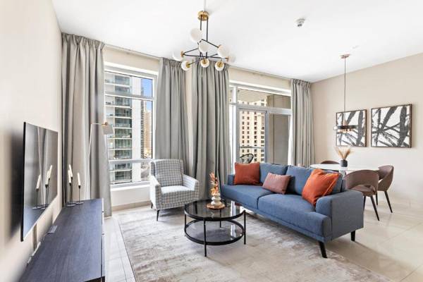 Marina view 1BDR newly furnished with pool & gym access