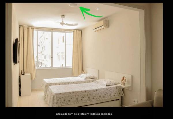 Copacabana Vista Mar Studio Som Estéreo em Todos os Ambientes Amplo internet 120Mb